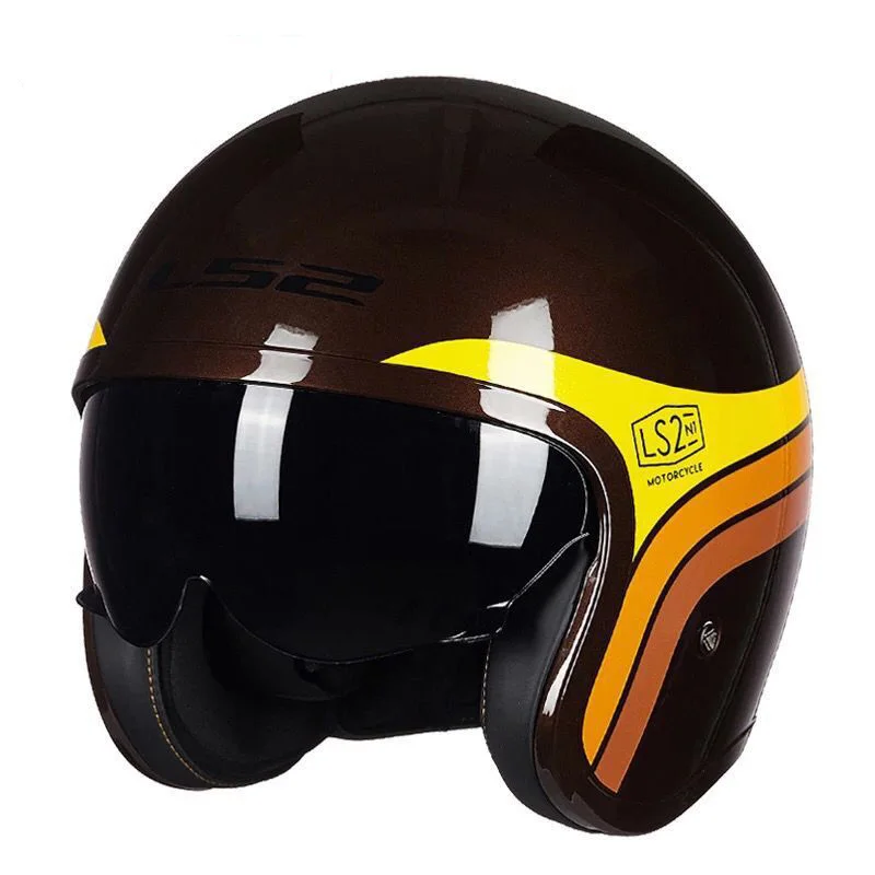 Мотоциклетный шлем унисекс для мужчин и женщин винтажный с открытым лицом