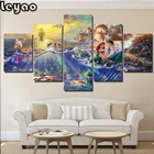 5 панелей, алмазная вышивка, мультяшная принцесса, маленькая Русалка, алмазная живопись, настенное искусство, 5 шт., мультяшная картина, подарок для детей