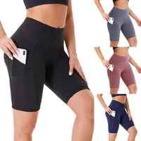 gym jogging running shorts pants shorts women high waist lifting push up tight sports pocket fitness pants short pant