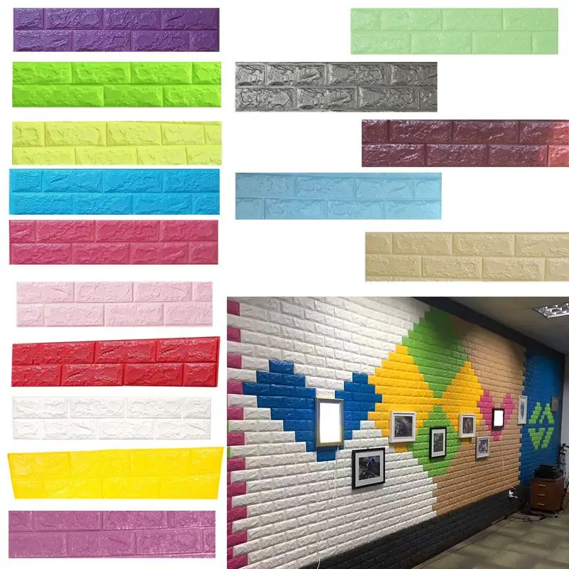 3D самоклеящийся мягкий пакет для кирпича наклейки на стену панель наклейка