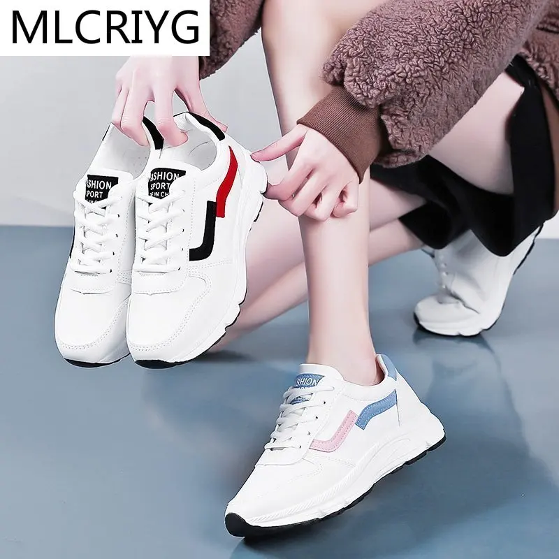 

New Women's Casual Shoes 2021 Spring Fashion Comfortable Lace-up Shoes Woman Platform Sneakers Women Shoes Zapatillas Mujer