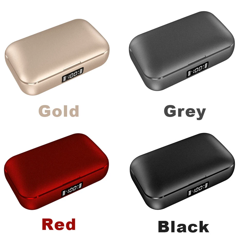Беспроводные Bluetooth 5 0 наушники power Bank металлический корпус золотой черный серый