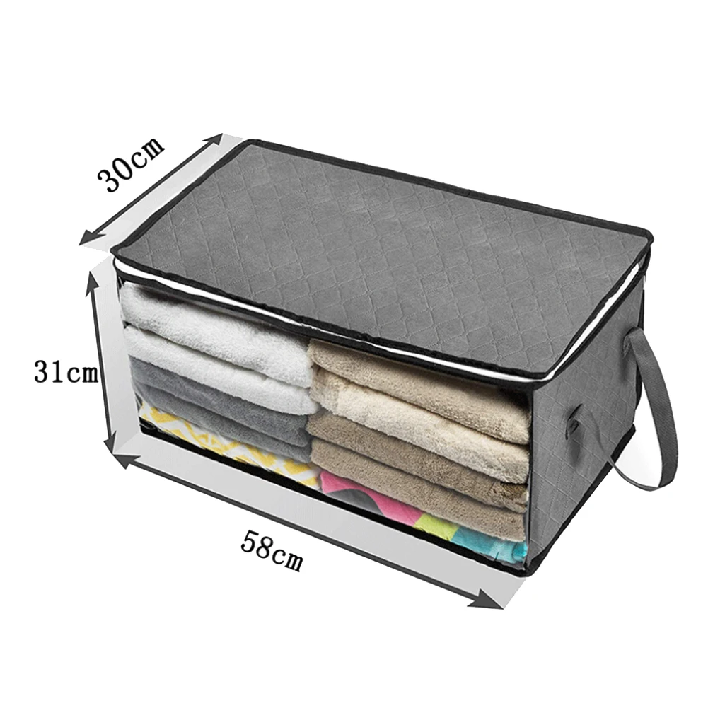 

Large Capacity Folding Bed Under Quilt Blanket Household Clothing Storage Bag Durable Dustproof Zipper Closed Storage Bag