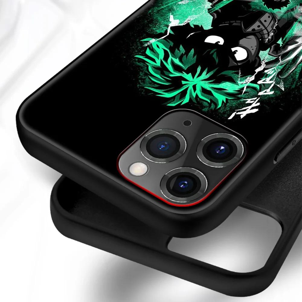 

My Hero Academia Phone Case For iPhone 11 7 8 Plus X XR XS 12pro MAX 12mini SE 2020 Back Cover Funda Shell Black Capa