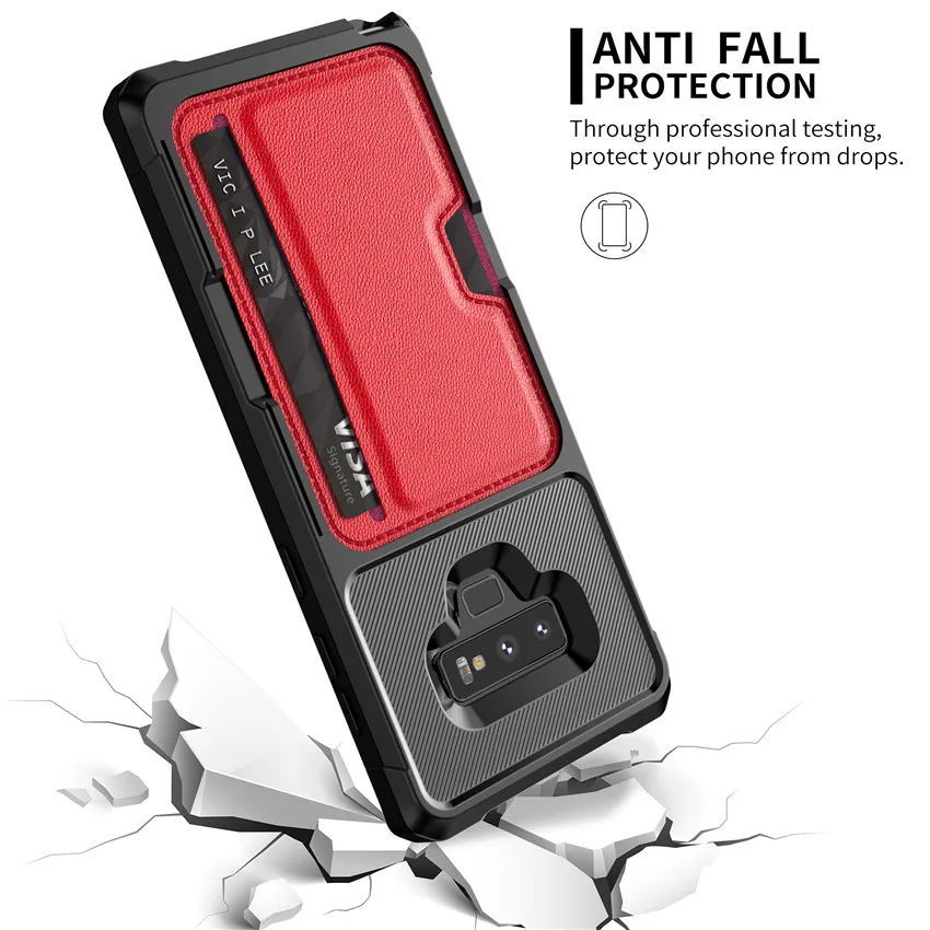 Роскошный чехол-кошелек для телефона Samsung Galaxy Note 9 S9 S10 Plus S10e Гибридный Силиконовый