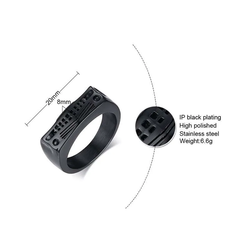 Уникальное Автомобильное кольцо zorcfic мужское черное из нержавеющей стали