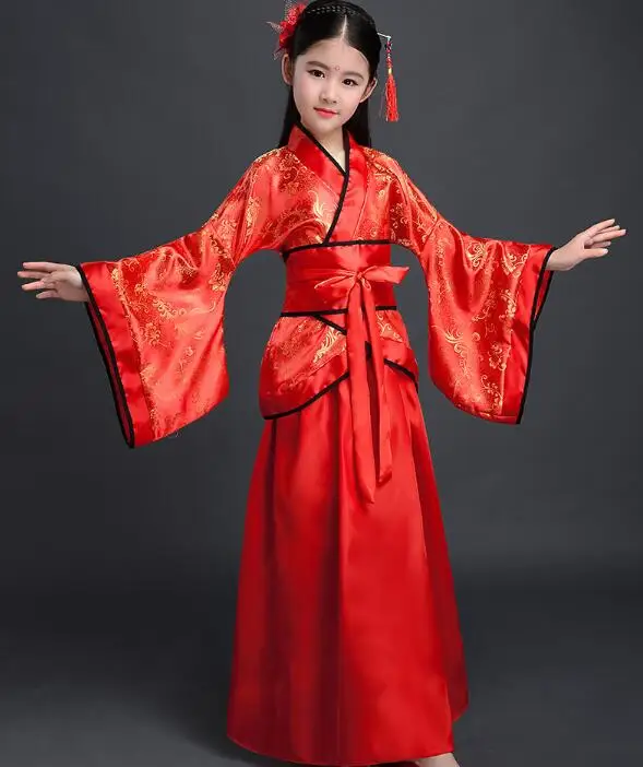 Hanfu древний китайский традиционный костюм для девочек сценическое платье танцев