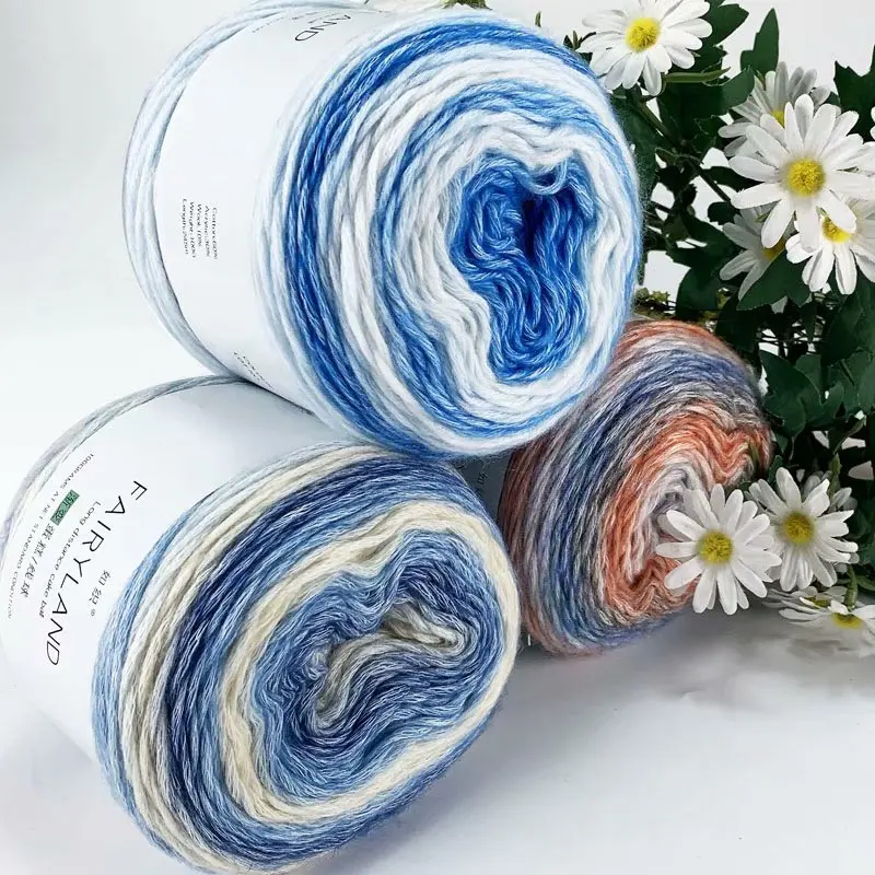 

Novel Cake Line, Gradient Fancy Woolen Yarn, Magical Colorful Rainbow Line