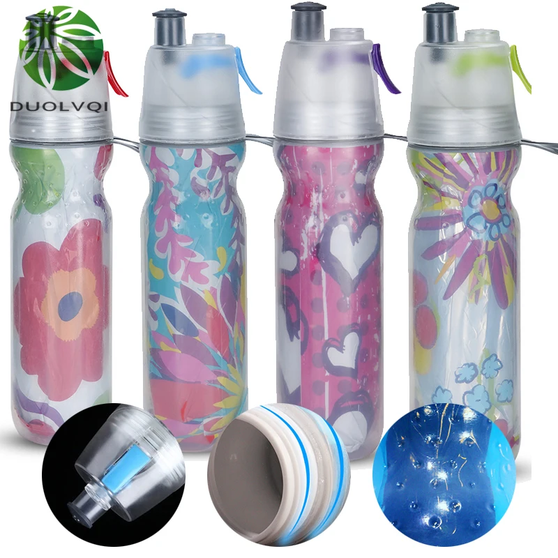 Креативный спортивный ПЭ холодный чайник двухслойный спрей бутылка для воды