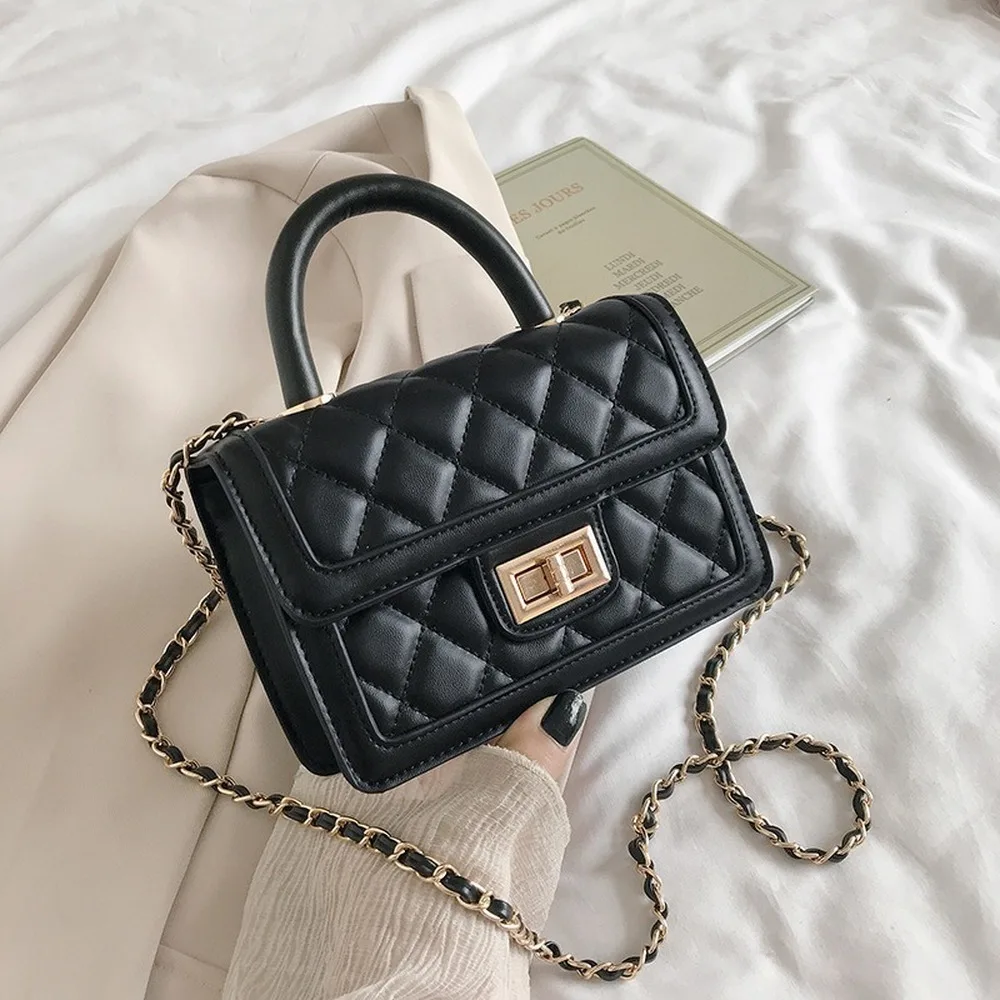 Качественные кожаные женские сумки на ремне с цепочкой маленькие для женщин