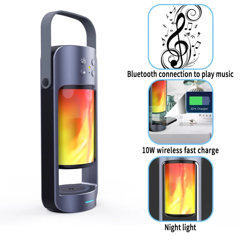 Беспроводной Bluetooth динамик neswest Flame lamp 2020 сабвуфер U диск портативная аудиосвязь с