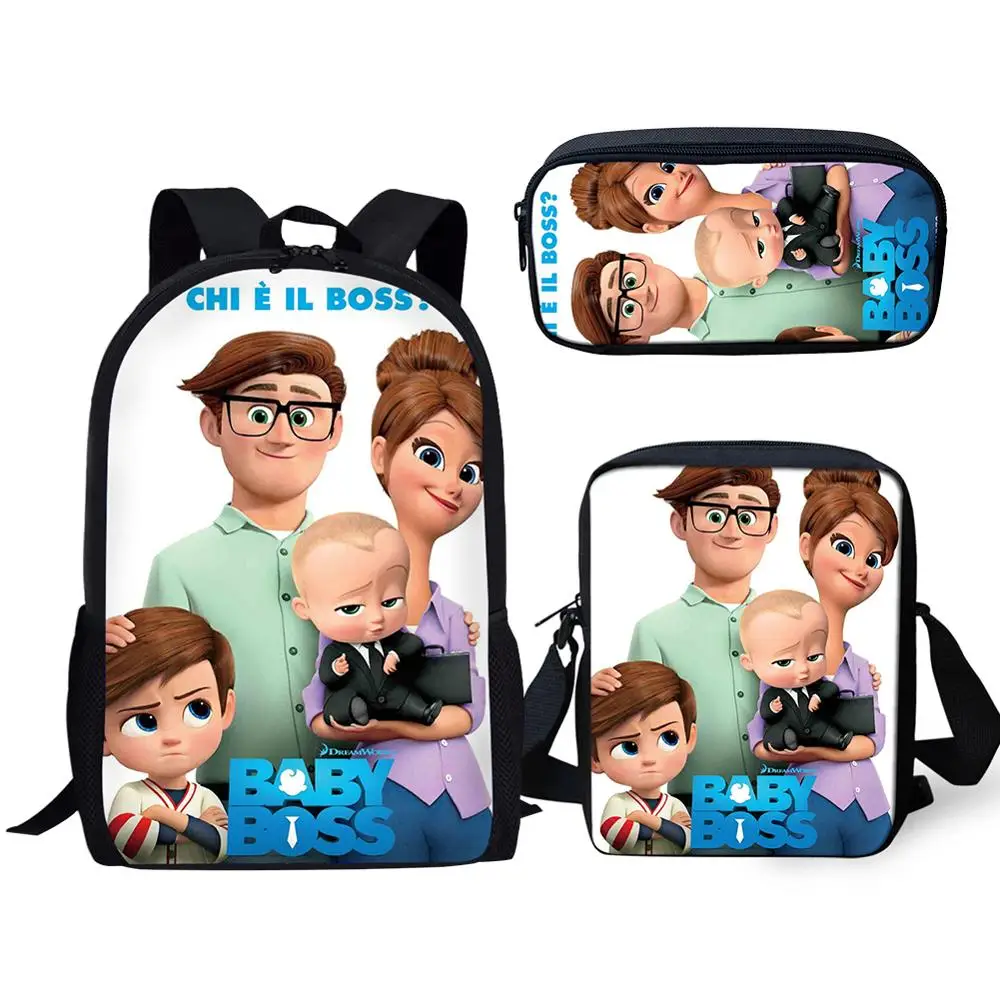 Мультфильм босс детский школьный рюкзак набор/комплект из 3 предметов для