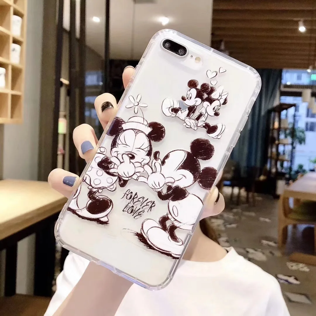 Cartoon classic anime Disneys Minnie Mickey couple phone case for iphone Xs MAX XR X 6 6s 7 8 plus Funny pattern TPU back cover |