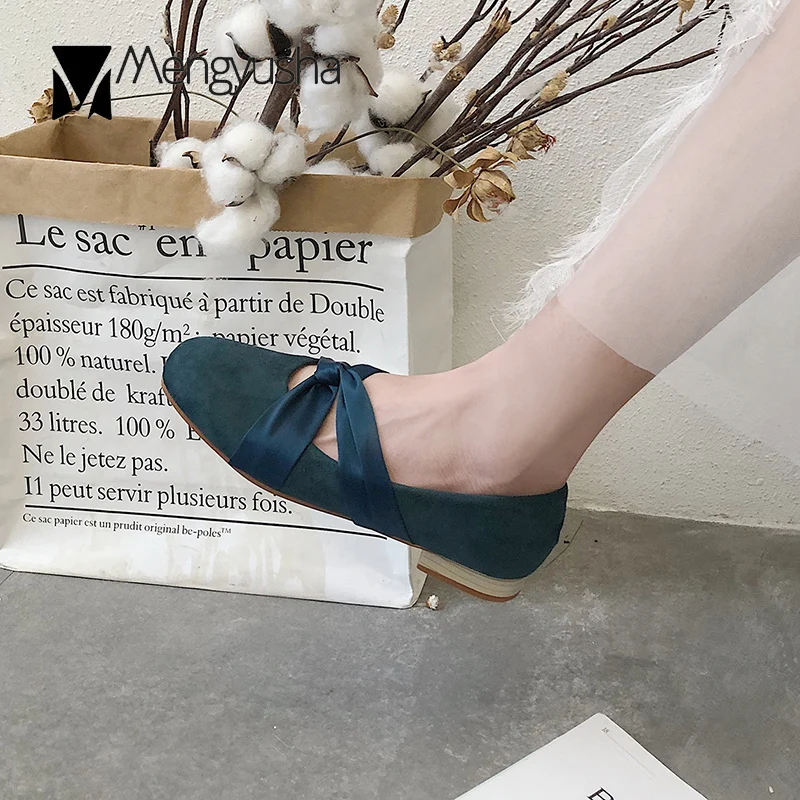 Плотные замшевые лоферы карамельных цветов корейские Мокасины с квадратным