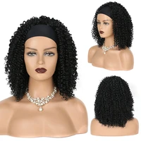 synthetic headband wig afro kinky curly wigs for black women natural bouncy curly wig headband female hair heat resistant