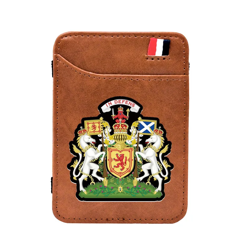 Классический кожаный волшебный кошелек в Королевском гербе Шотландии мужской и