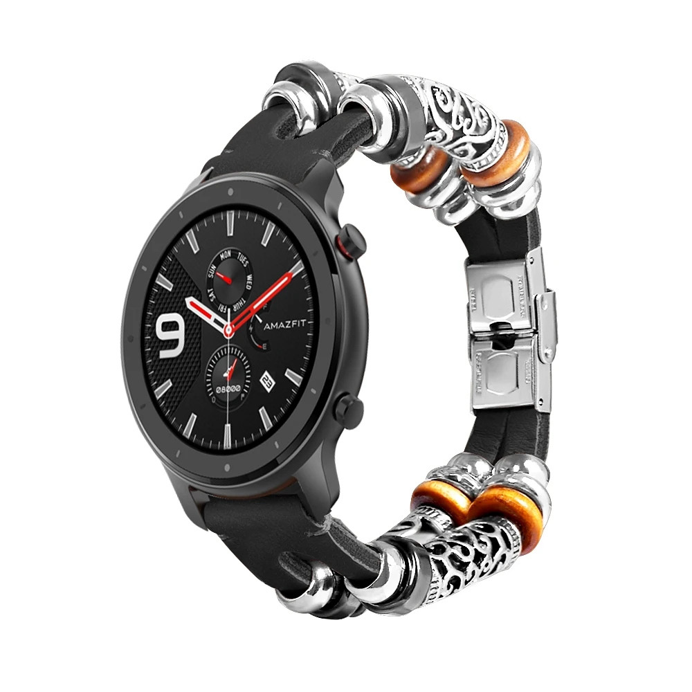 22 мм для смарт часов AMAZFIT Stratos 2S Pace ремешок из натуральной кожи браслет xiaomi huami amazfit