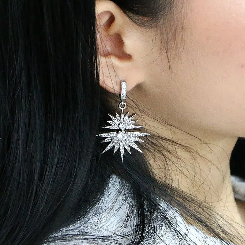 Комплекты ювелирных изделий из серебра 925 пробы с белыми Фианитами кристаллами