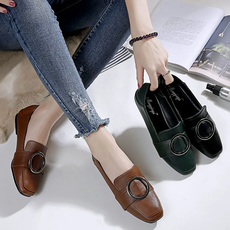 Корейский бренд без шнуровки застежки обувь женские эспадрильи застежка мюли на