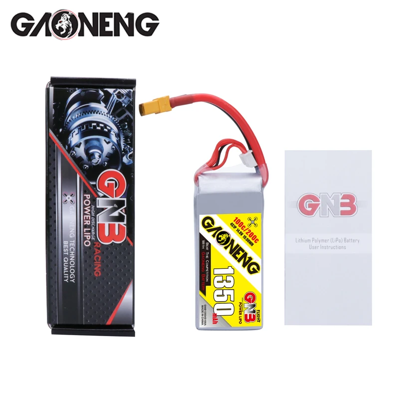 Gaoneng GNB Lipo 14 8 V 1350mAh 4S1P FPV батарея 4S 100C с штепсельной вилкой XT60 для Радиоуправляемый