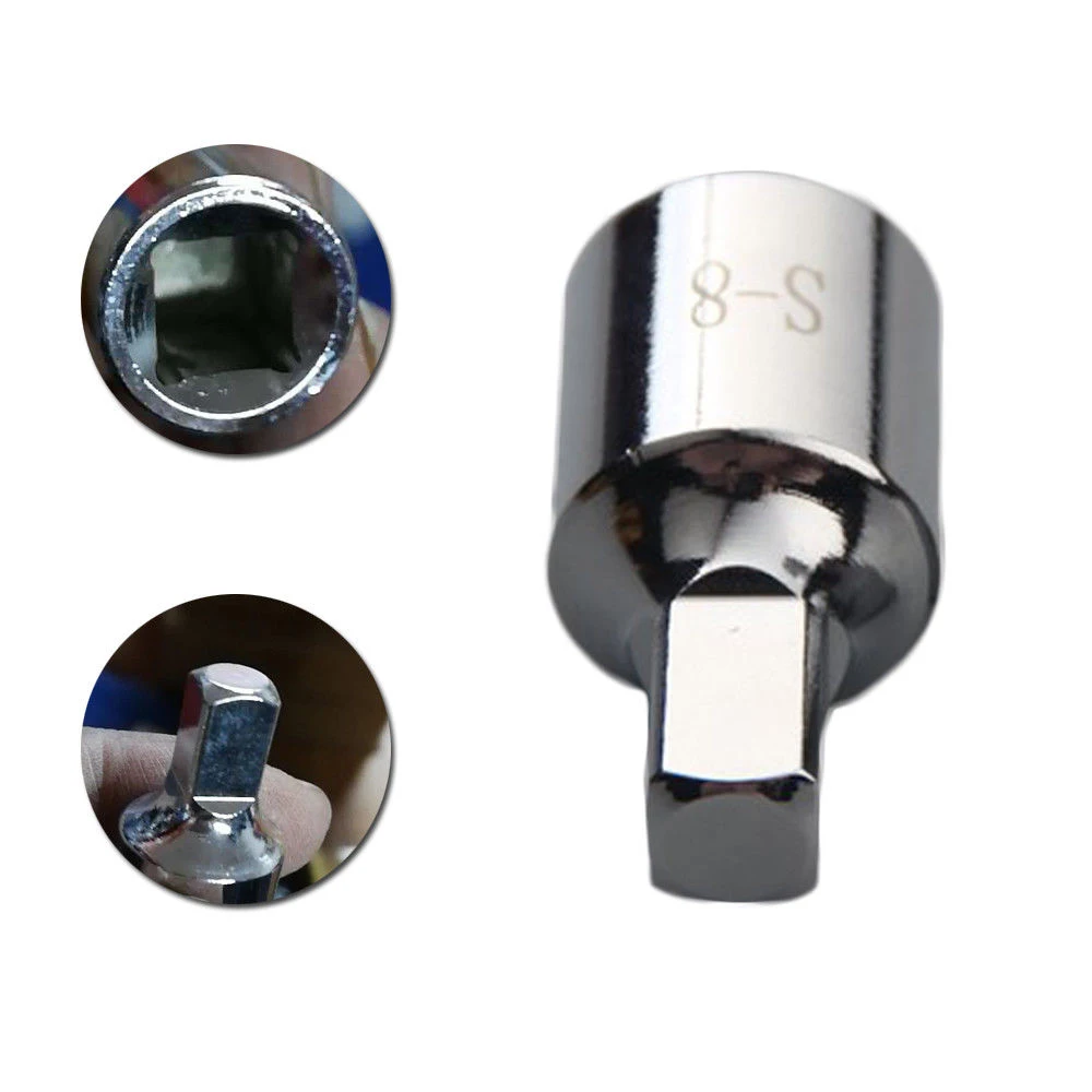 

8mm Square Oil Sump Drain Plug Key Tool Remover Fit Steel Sleeve Adapter For Renault Citroen Peugeot