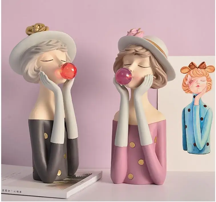 Современный Ночной светильник статуэтка из смолы украшение для дома гостиной