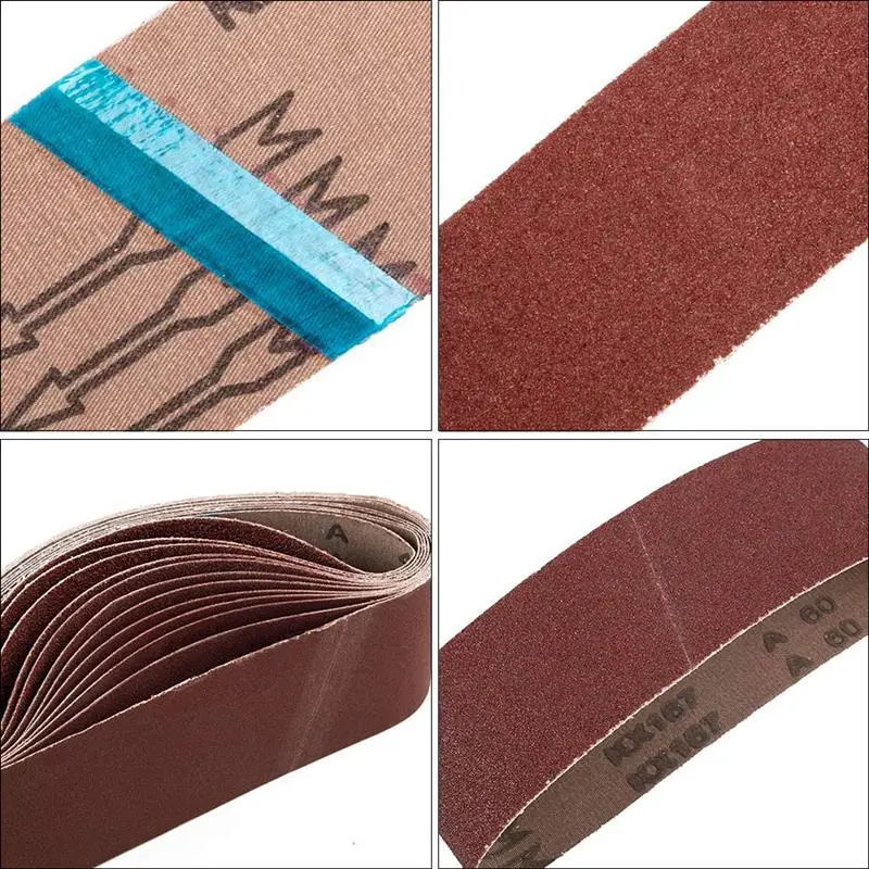 

10 Pcs of Grind Belts For Metal Sanding Belts Abrasive Belts Metal Sandpapers for Glass 40#/60#/80#/120#/180#