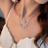luxurious two in one love heart four leaf clover necklace unusual magnet absorb together 4 crystal heart choker zircon jewelry