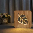 Ночной 3D светильник из массива дерева в форме листа, лидер продаж, деревянные настольные лампы для спальни, настольные лампы для спальни