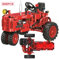 city classical tractor walking tractor model building block technical truck diy car bricks enlightenment toys for boys