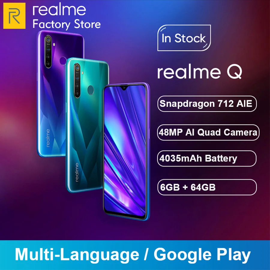 REALME Q 6 3 ''Dewdrop ГБ 64 Гб Восьмиядерный процессор Snapdragon 712AIE 48MP четырехъядерный