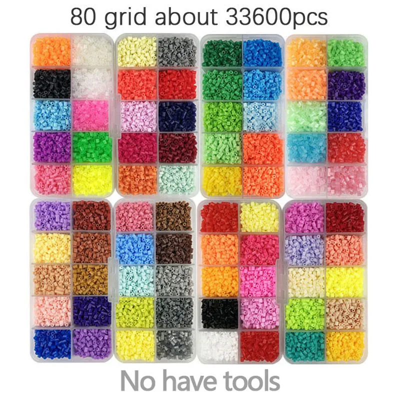 

2.6mm Perler Hama Beads 20- 80 Colors kits and Tool template Education Toy DIY Iron Fuse Bead Jigsaw Puzzle 3D For Children