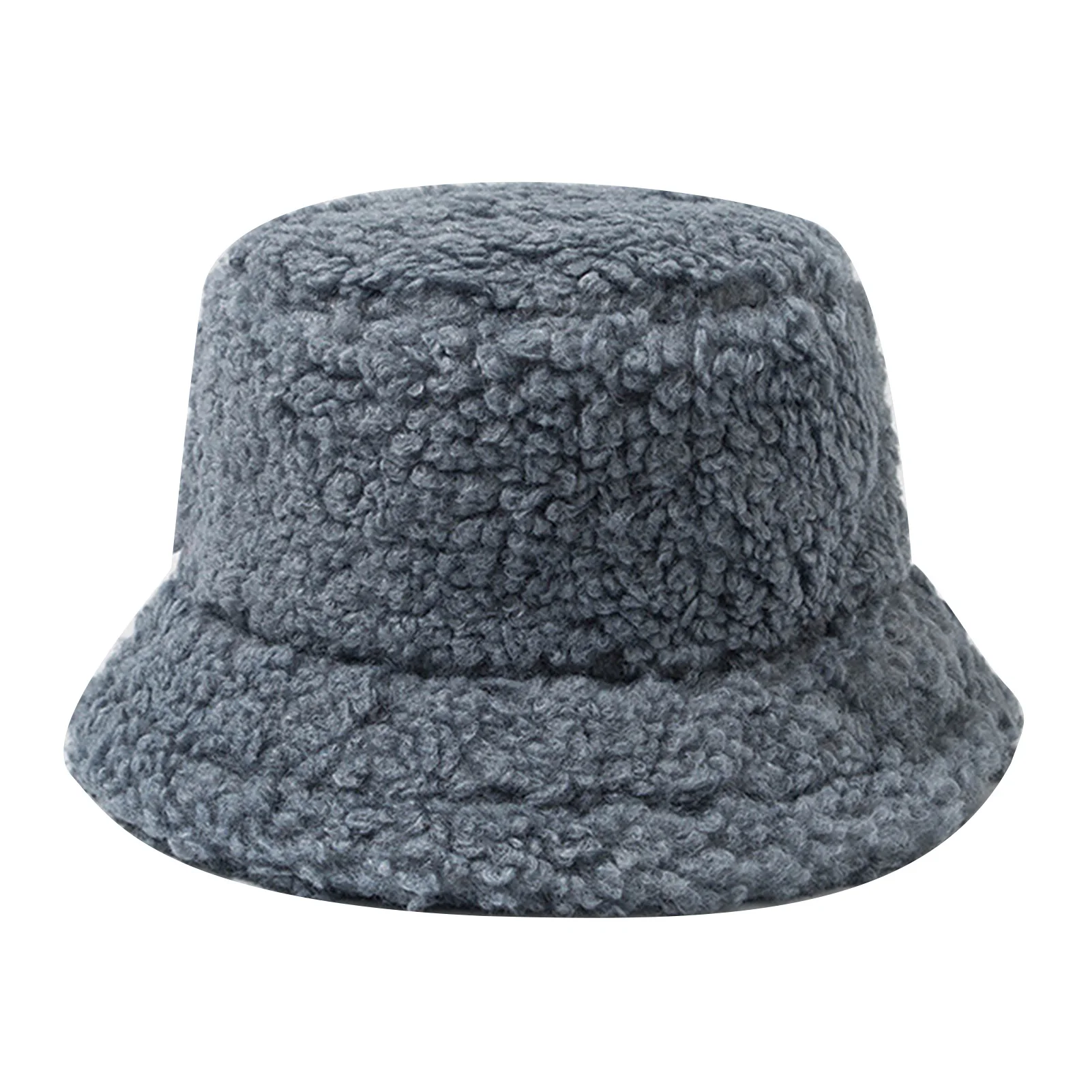 

Women Hat Solid Artificial Fur Warm Female Cap Faux Fur Winter Bucket Hat for Women Outdoor Sunscreen Sun Hat Panama Lady Cap