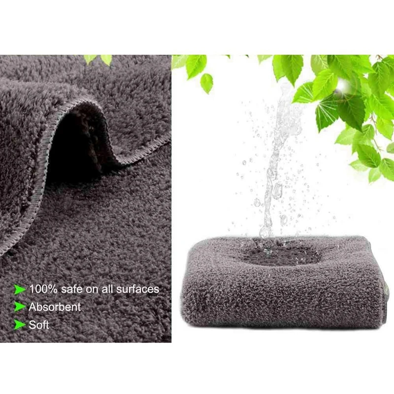 

Large Size Car Wash Mitt Microfiber Towels - Lint Free (2X Towels + 2X Mitt) with T-Beam Index Cable Car Repair Tool