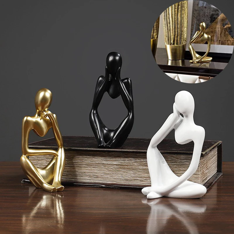

Thinker Statue Small Ornaments Modern Home Crafts Decoration Abstract Figure