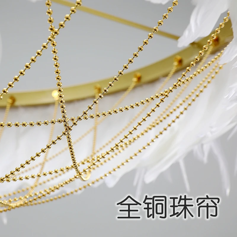 Свадебное украшение светильник с серым пером круглая светодиодная подвесная