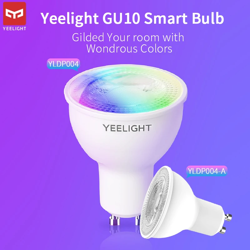 

Yeelight YLDP004/YLDP004-A GU10 Smart Bulb W1 Multicolor Dimmable LED Bulb Smart Work With Yeelight App Google Assistant