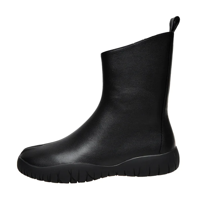 

JXN001 Black white Women's autumn winter boots Women's sports shoes on platform Woman sexy flat shoes