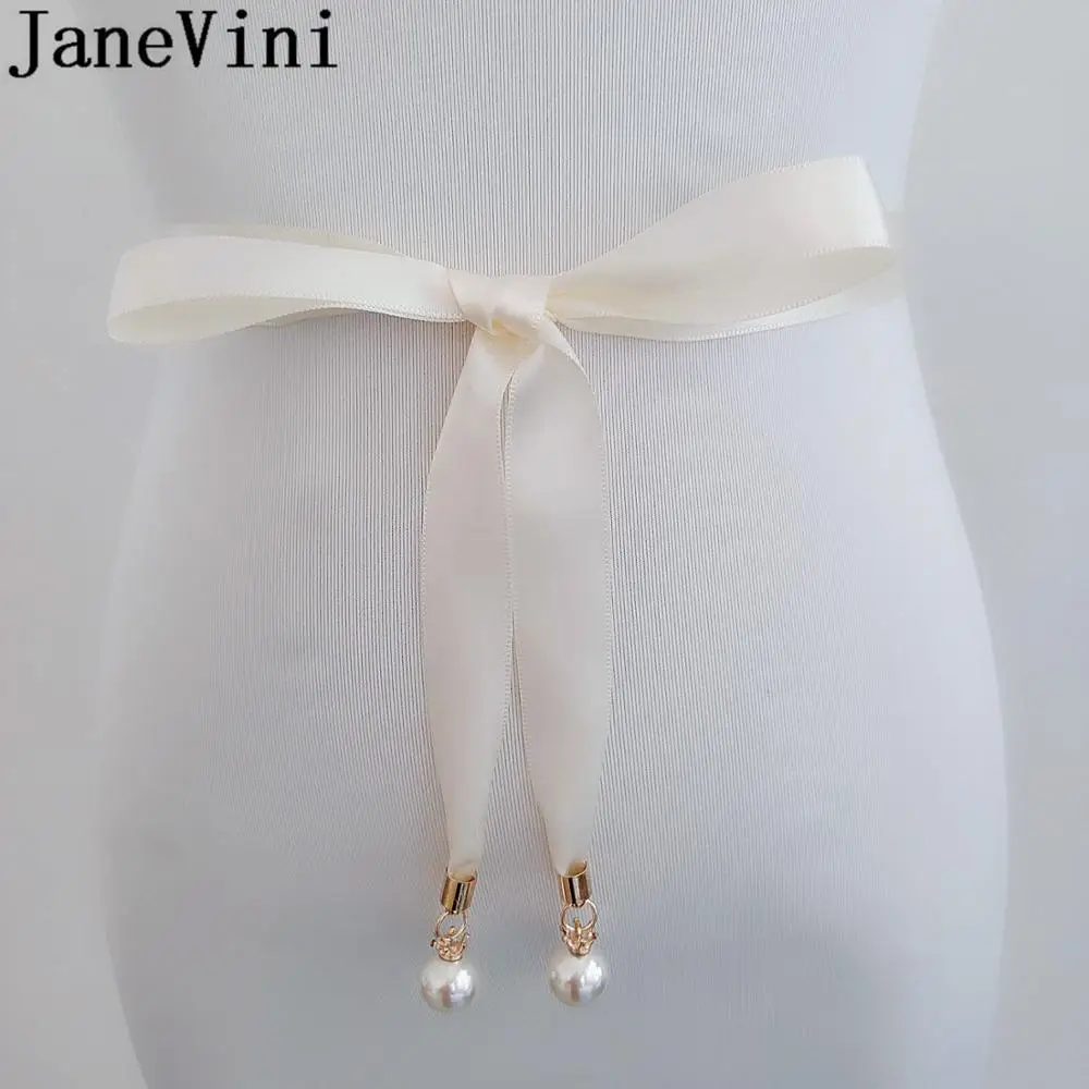 JaneVini Riem Свадебные ремни для беременных женщин жемчужные свадебные платья