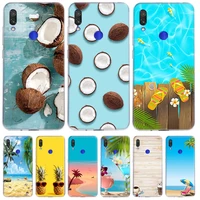 fruit coconut summer blue sky phone case for xiaomi redmi note 10x 9 8 7 6 5 plus 4 4x pro 9c 9a 8a 7a s2 k40 k20 tpu back cover
