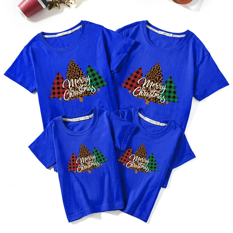 Christmas Family T-shirt Women Men Baby Look Father Mother Son Daughter Clothes Matching Outfits | Мать и ребенок