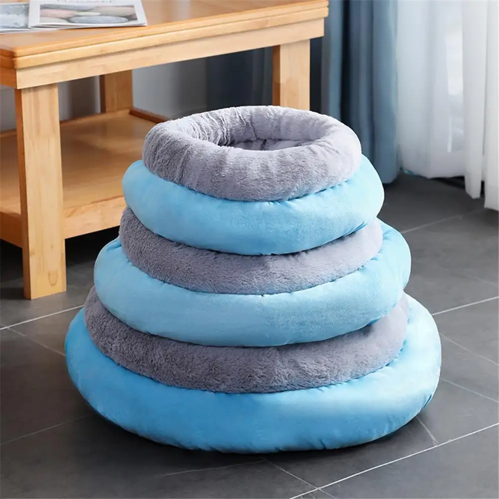 Плюшевый питомник для собак круглая кровать домашних животных Мягкий Теплый