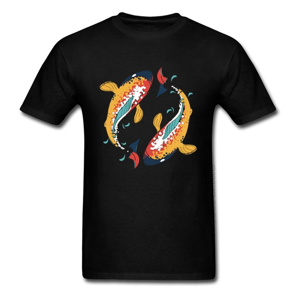 

Latest Personalized Tops Shirts 3D Tshirts Short Sleeve Mens T-Shirt Printed Dancing Ying Yang Koi Fishes Tee-Shirt Round Collar