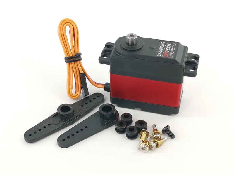 Готек ГС-5509ДМГ РК цифровой сервопривод с титановыми шестернями и алюминиевым корпусом среднего размера мощностью 9 кг для автомобилей, вертолетов, кораблей и роботов.