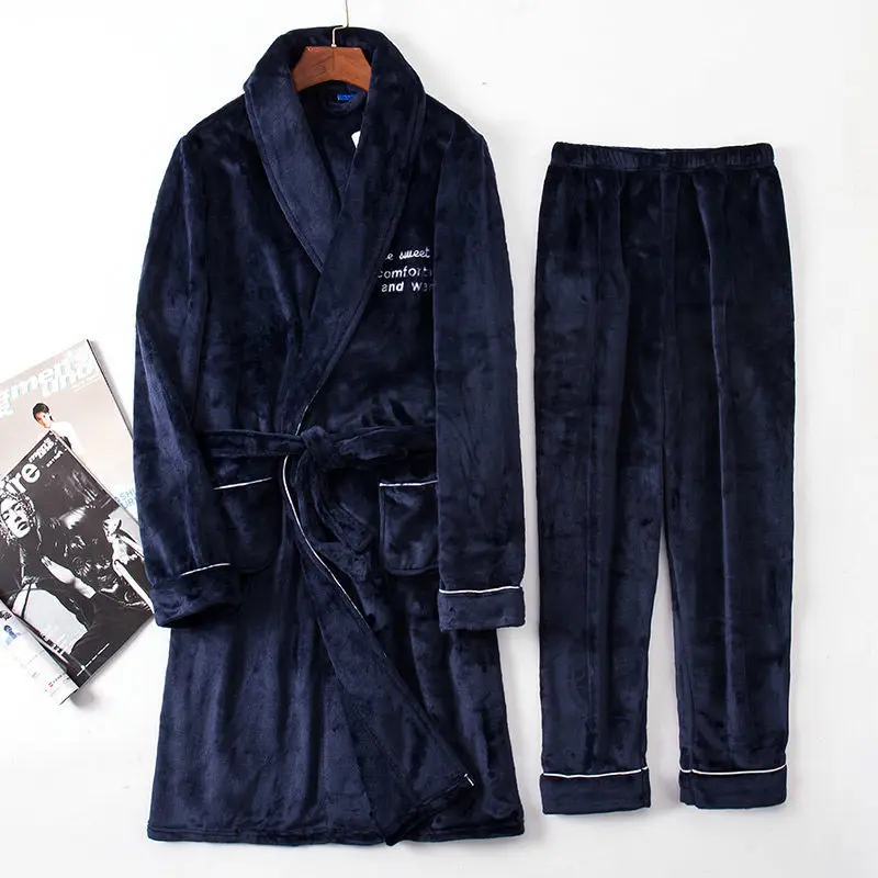 pajamas Autumn Winter Robe Thickening Pajamas Bathrobe Warm Plus Long sleepwear nightgown sexy sleepwear pijamas sleepwear women