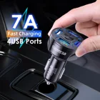 7A 4 порта USB автомобильная зарядка 48 Вт Быстрая Мини-зарядка для iPhone 12 Huawei Xiaomi Быстрая Зарядка адаптер в автомобиле