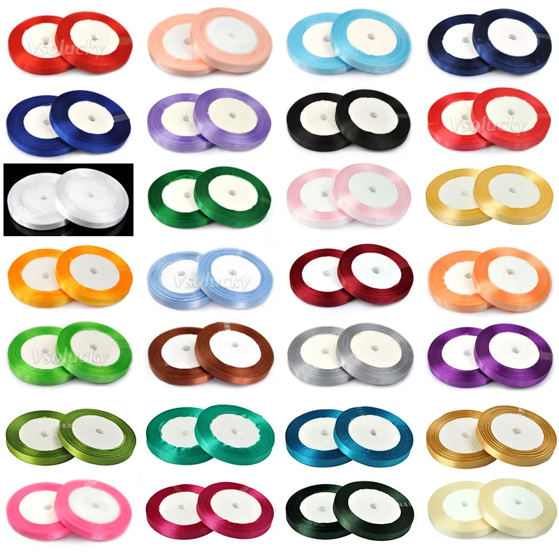 Атласная лента 1 рулон 25 ярдов 1/4 дюйма 6 мм|25 yard|6mm satin ribbonsatin ribbon sashes |