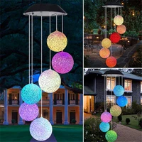 portable solar led wind chime light outdoor waterproof color changing hanging lamp christmas party wedding garden decoration