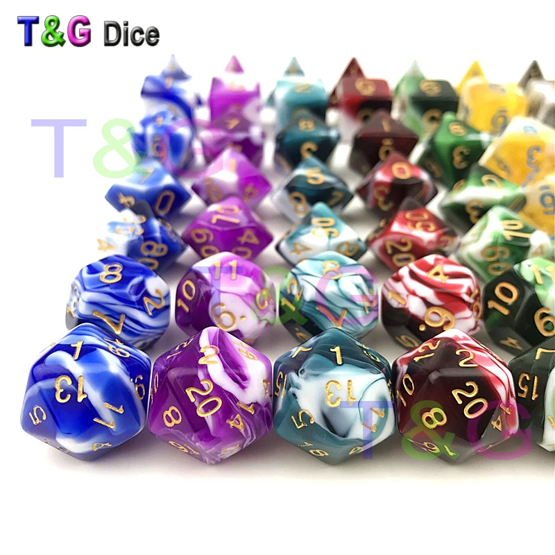 Decider Die прозрачный и белый цвет кости D4-D20 для ролевых вечеринок игрушки 7 видов