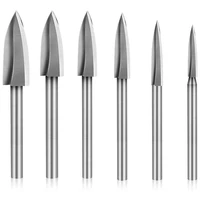 6pcs wood carving tools wood carving and engraving drill accessories bit milling cutter carving root rotary tools